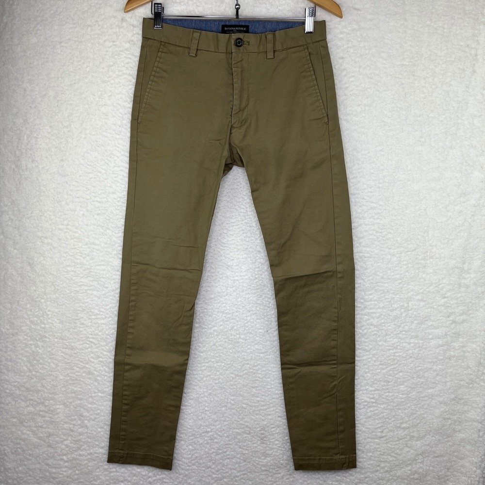 Banana Republic Fulton Skinny Chino Mens 29x32 Khaki Excellent Stretch Pants